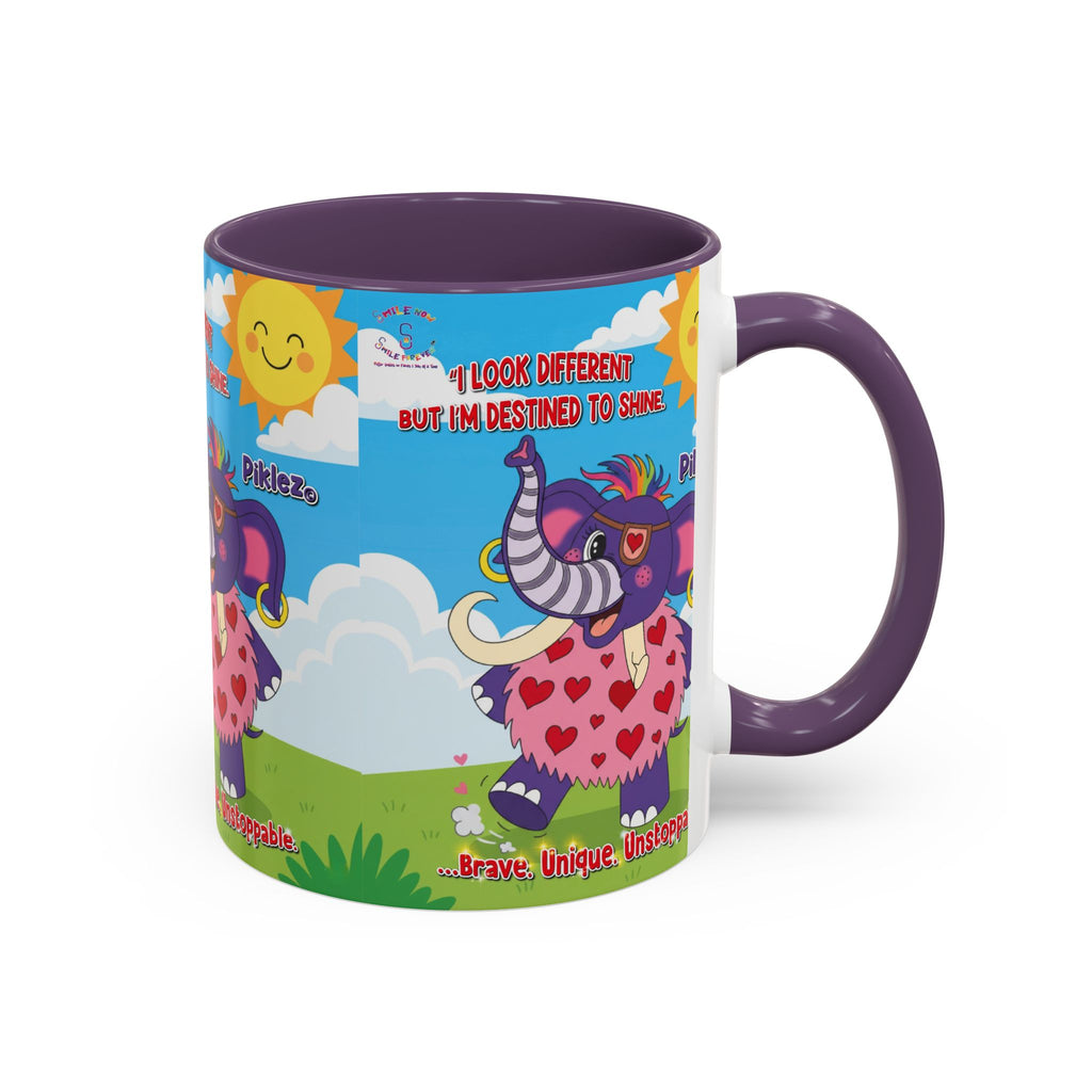 Piklez™ Accent Coffee Mug (11oz, 15oz) – “Destined to Shine” | Smile Universe Collection