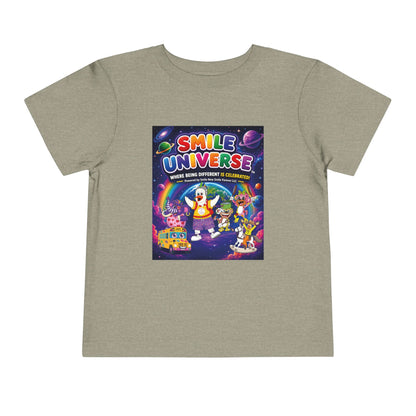 Smile Universe™ Toddler Short Sleeve Tee – "Where Being Different is CELEBRATED!" Graphic