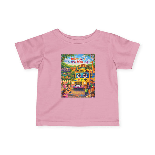Lani™ Infant Fine Jersey Tee – "Adventure Starts With Us!" Graphic