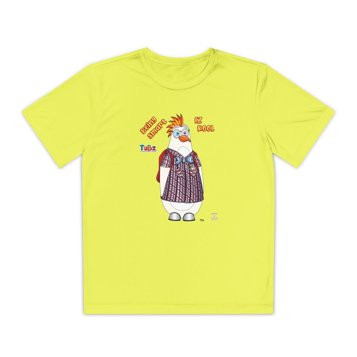 TuBz™ "Being Smart Iz Kool" Youth Competitor T- Shirt - Character Dress-Up Graphic Tee