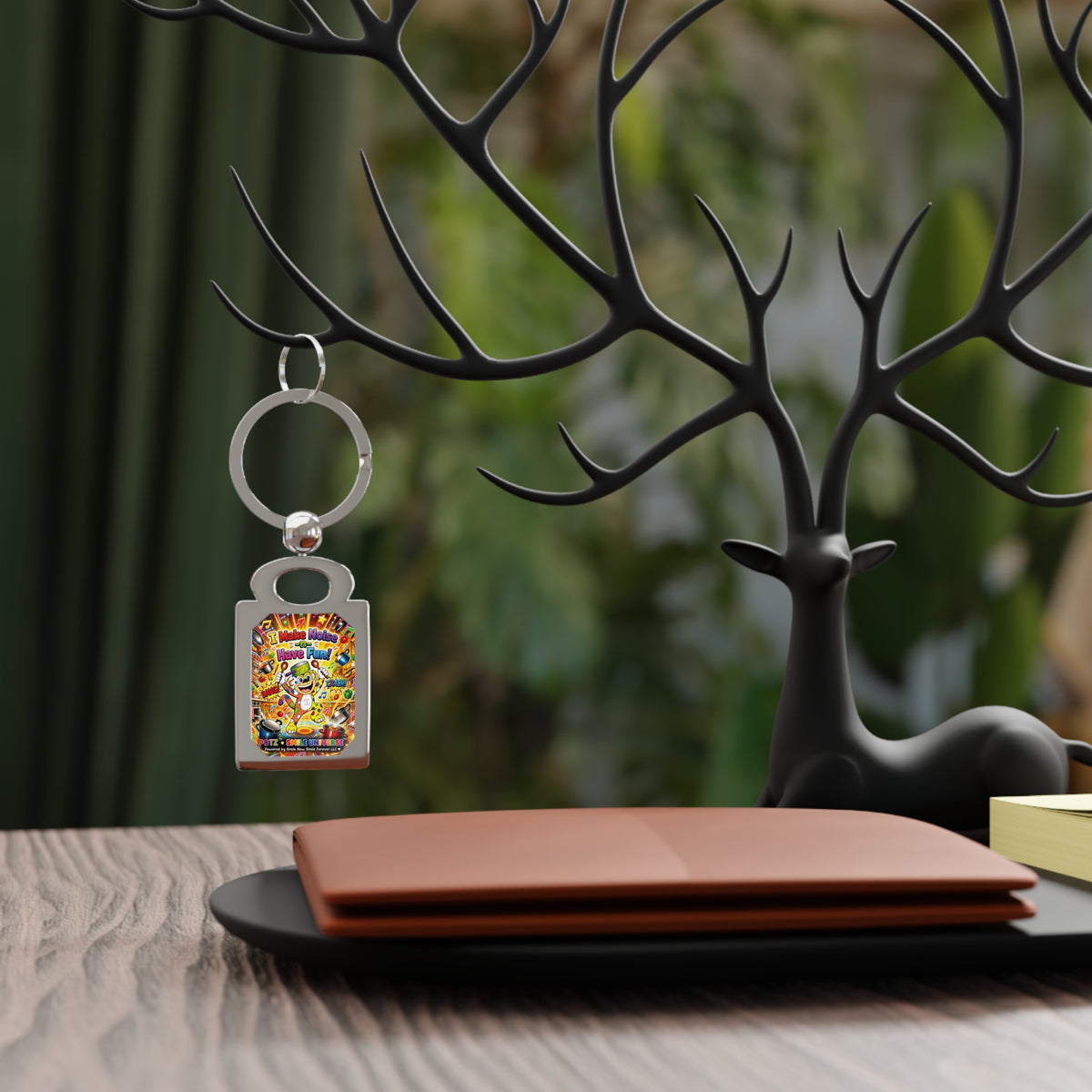 Potz™ Rectangle Photo Keyring – "I Make Noise -n- Have Fun!" Graphic Keychain | Smile Universe Collection