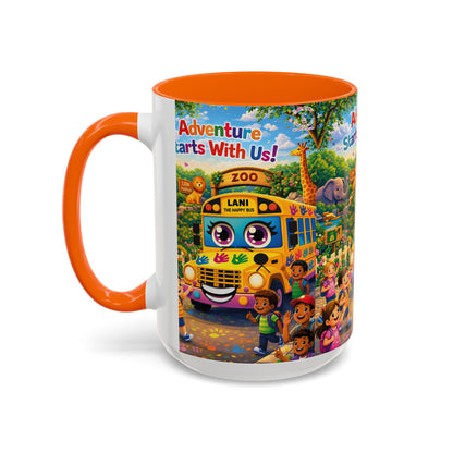 Lani™ Accent Coffee Mug (11oz & 15oz) – "Adventure Starts With Us!" Graphic