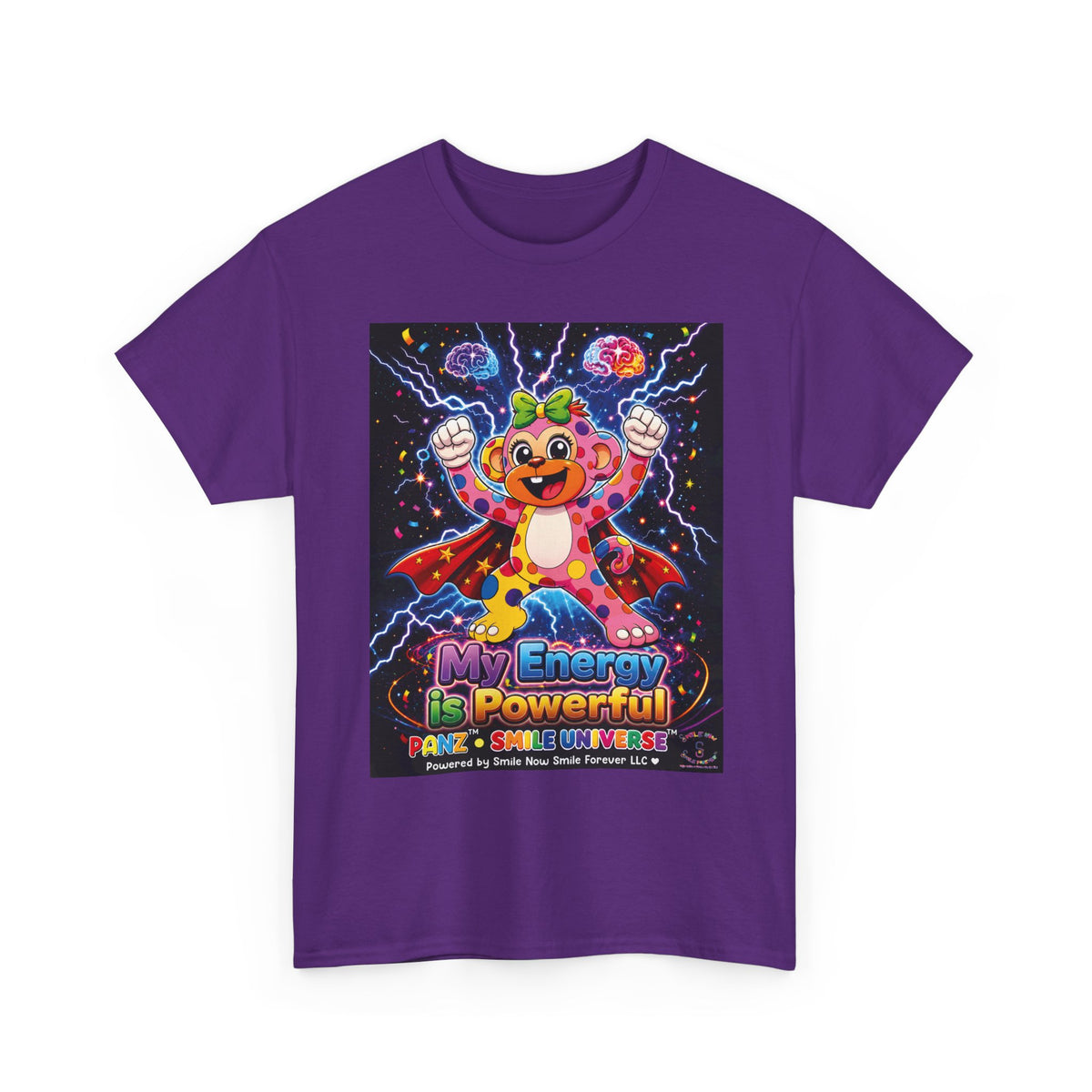 Panz™ Unisex Heavy Cotton™ Tee For Adult – "My Energy is Powerful" Graphic Tee | Smile Universe Collection