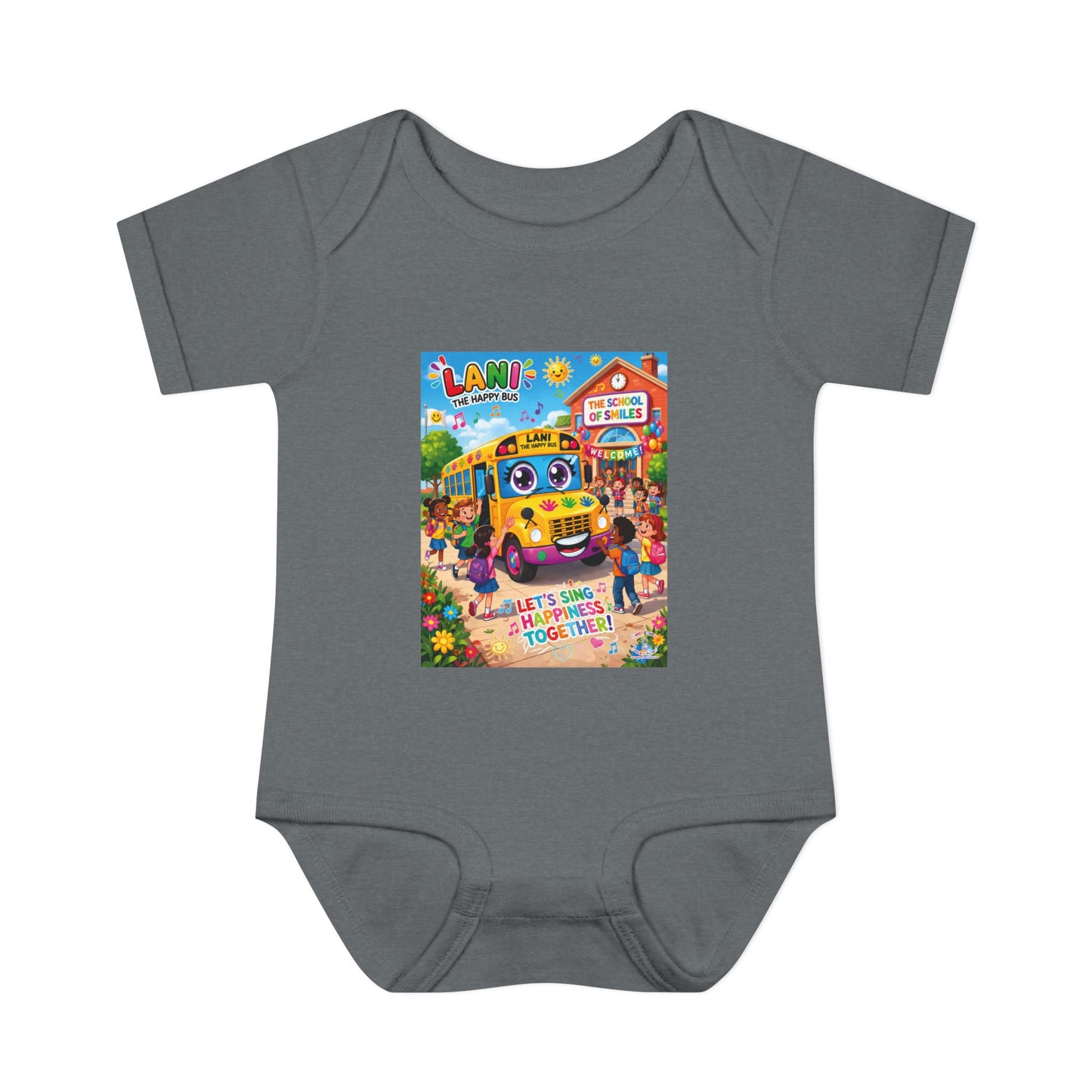 Lani™ Infant Baby Rib Bodysuit – "Let's Sing Happiness Together!" Graphic