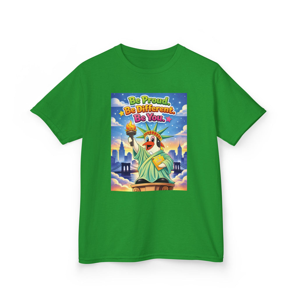 TuBz™M "Be Proud. Be Different. Be You." Kids T-Shirt - Inspirational Graphic Tee