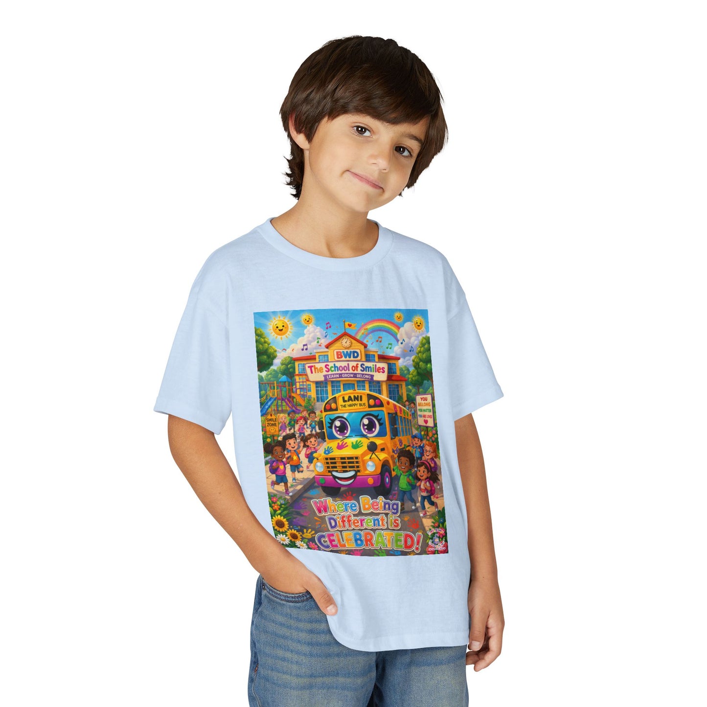 Lani™ Youth DryBlend® T-Shirt – "Where Being Different is CELEBRATED!" Graphic Shirt
