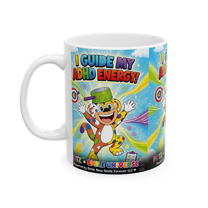 Potz™ Ceramic Mug – "I Guide My ADHD Energy!" Graphic Coffee Mug | Smile Universe Collection
