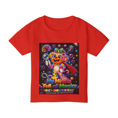 Panz™ Heavy Cotton™ Toddler T-Shirt – "My Mind is Full of Magic" Graphic | Smile Universe Collection