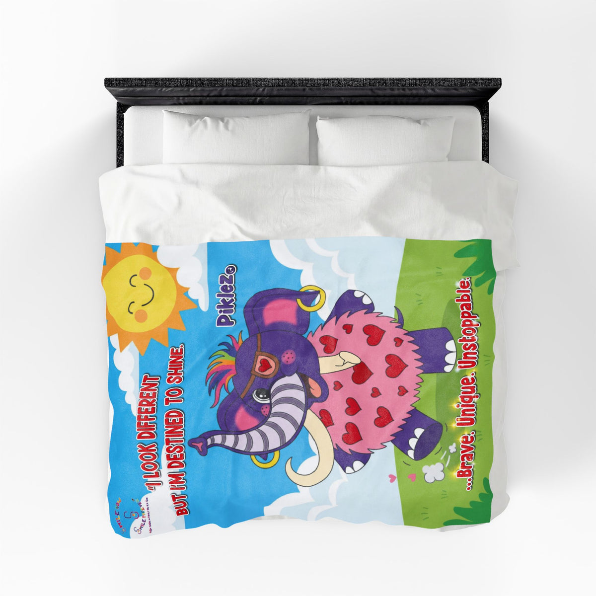 Piklez™ Velveteen Plush Blanket – "Destined to Shine" Graphic | Smile Universe Collection