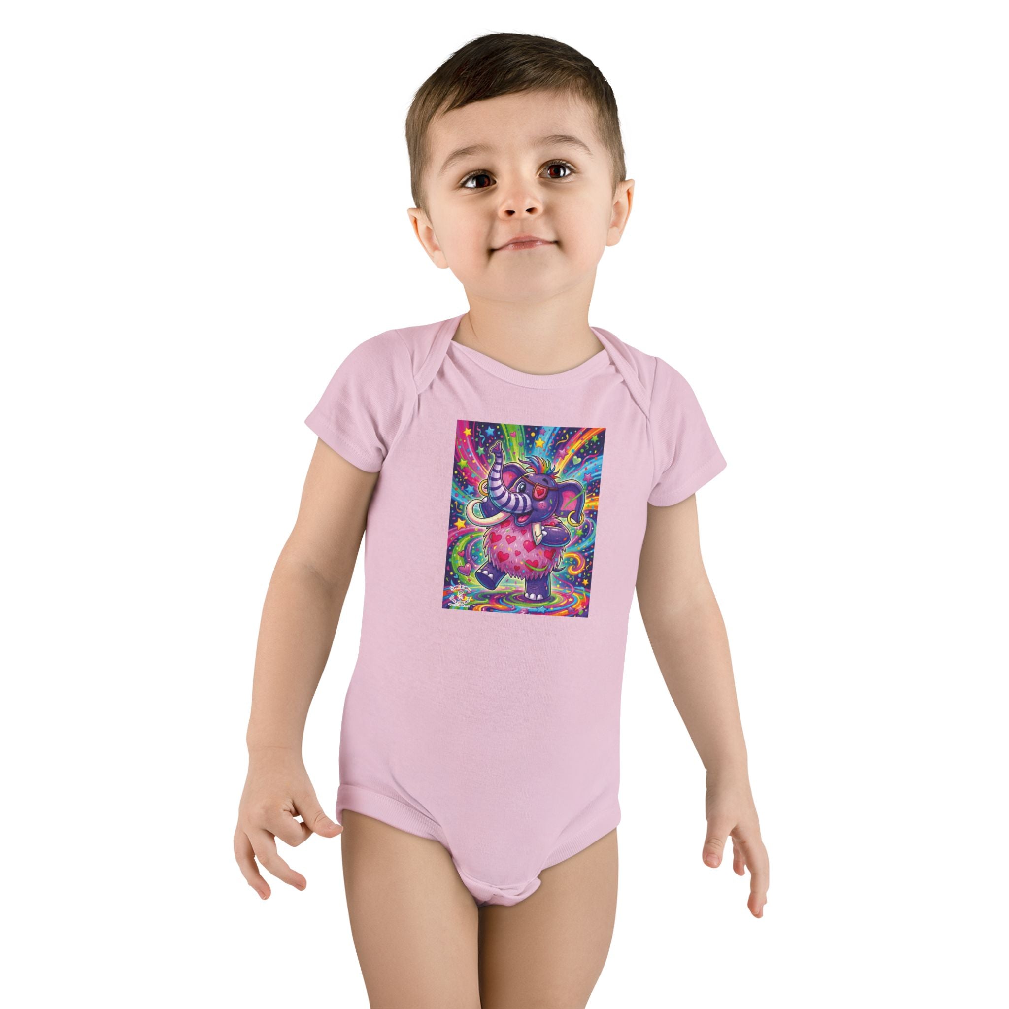 Piklez™ Baby Short Sleeve Onesie® – "Born to Celebrate!" Graphic | Smile Universe Collection