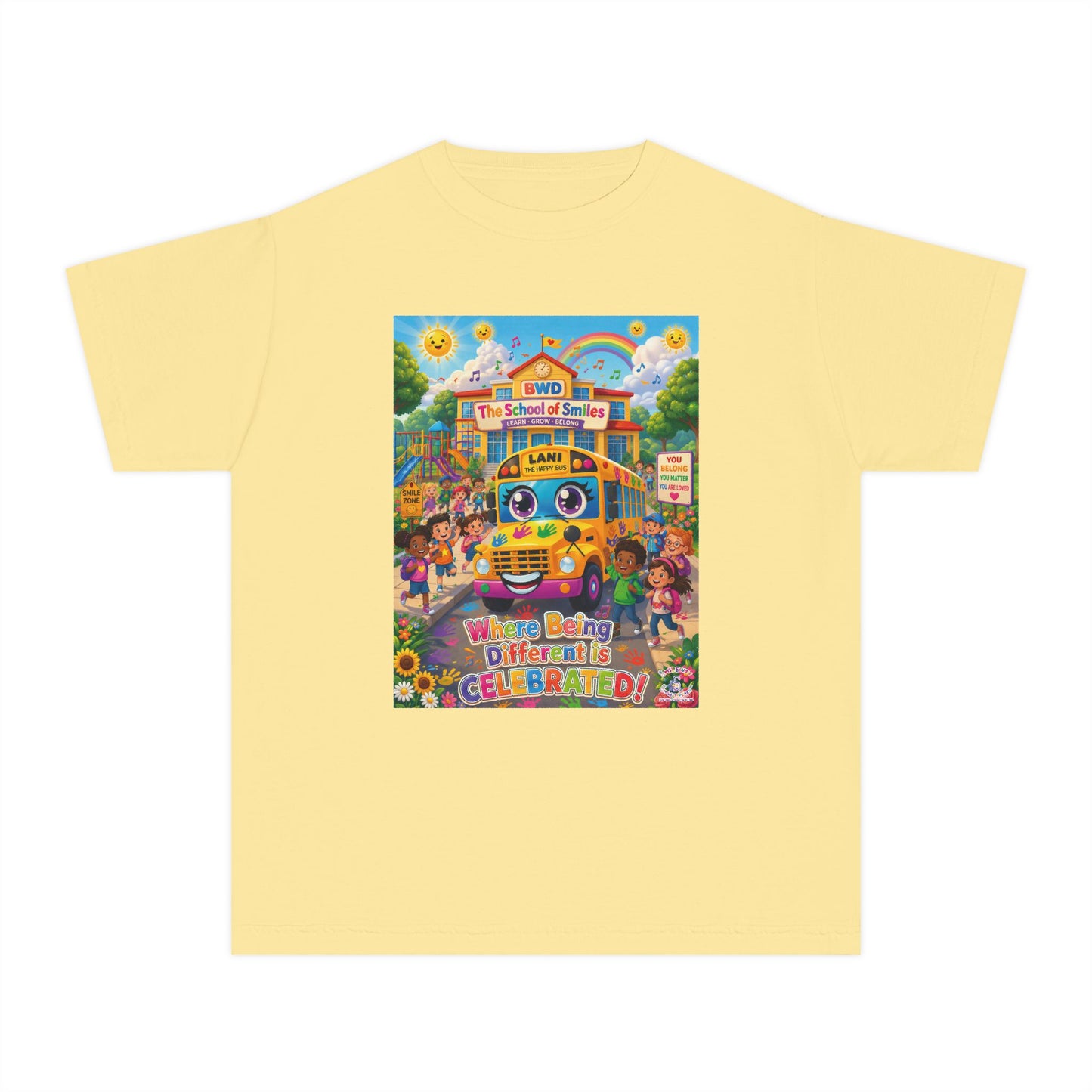 Lani™ Youth Midweight Tee – "Where Being Different is CELEBRATED!" Graphic Shirt