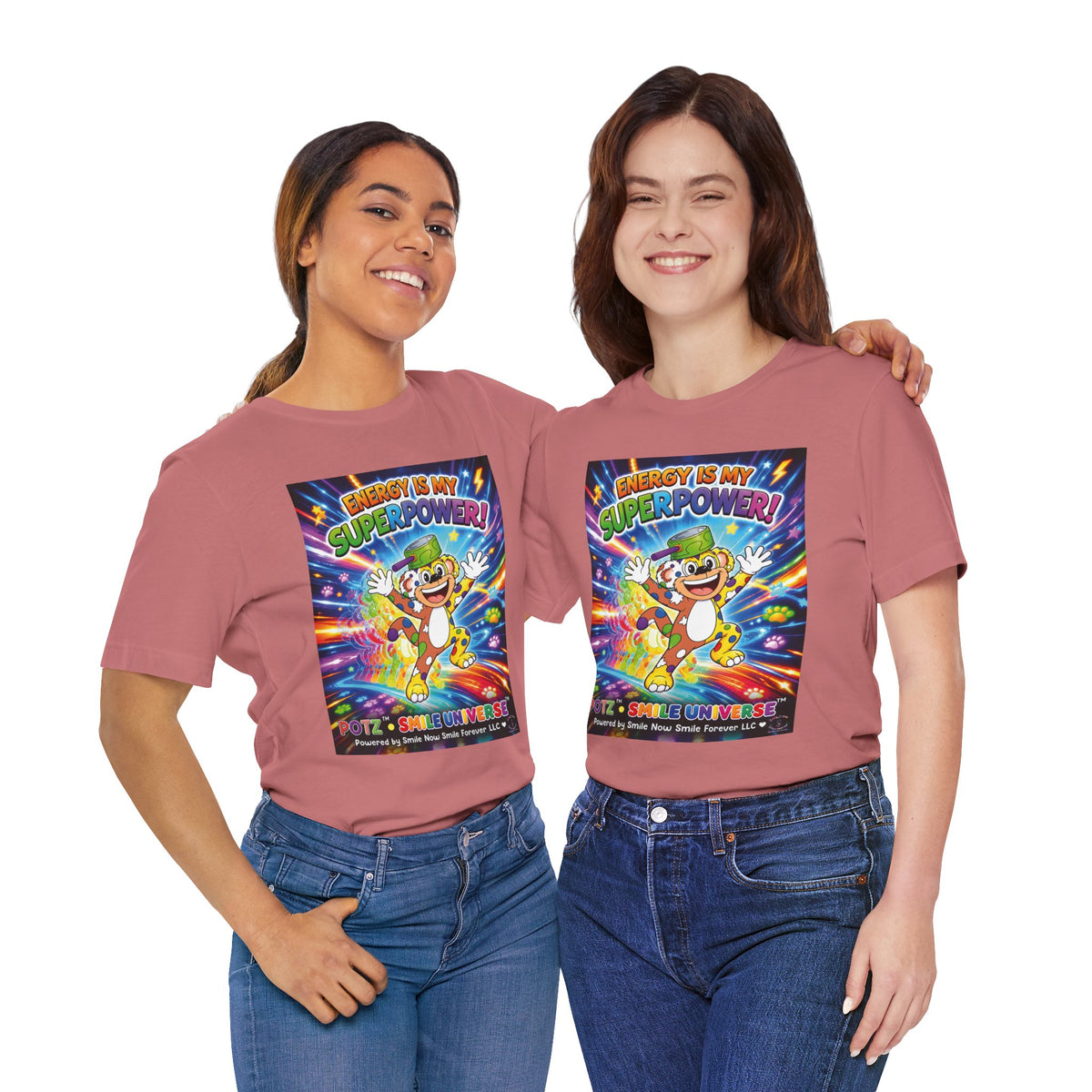 Potz™ Unisex Jersey Short Sleeve Tee – "Energy is My Superpower!" Graphic Tee | Smile Universe Collection