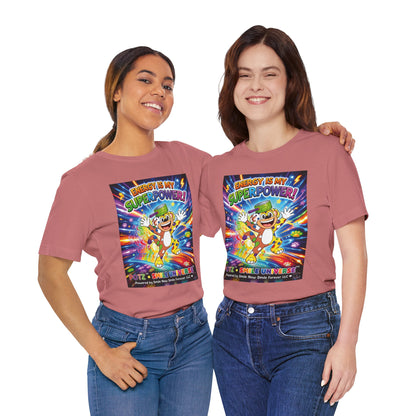 Potz™ Unisex Jersey Short Sleeve Tee – "Energy is My Superpower!" Graphic Tee | Smile Universe Collection