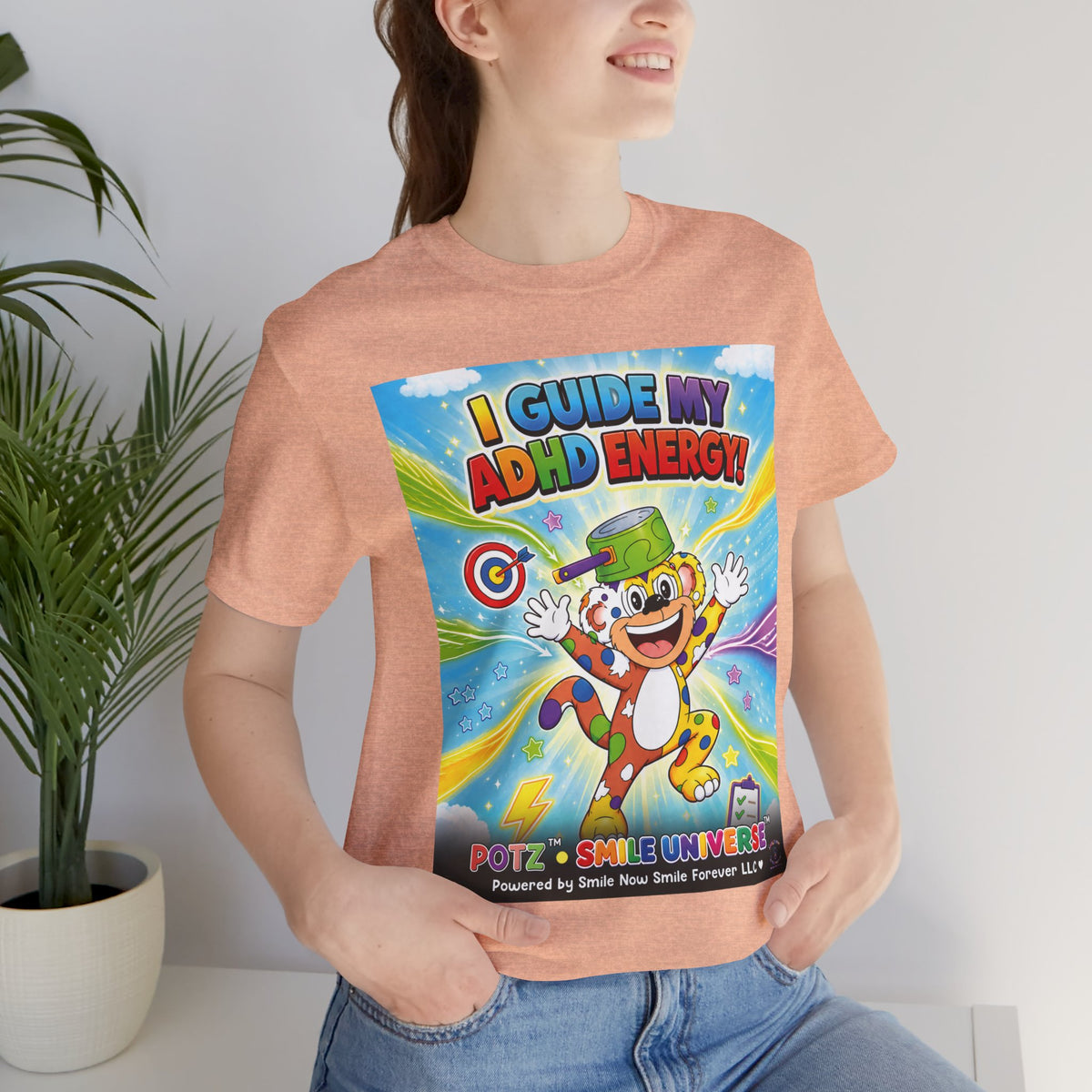 Potz™ Unisex Jersey Short Sleeve Tee – "I Guide My ADHD Energy!" Graphic Tee | Smile Universe Collection