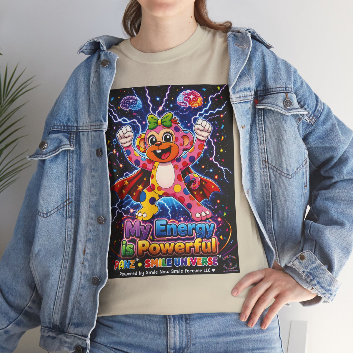 Panz™ Unisex Heavy Cotton™ Tee For Adult – "My Energy is Powerful" Graphic Tee | Smile Universe Collection
