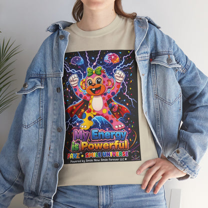 Panz™ Unisex Heavy Cotton™ Tee For Adult – "My Energy is Powerful" Graphic Tee | Smile Universe Collection