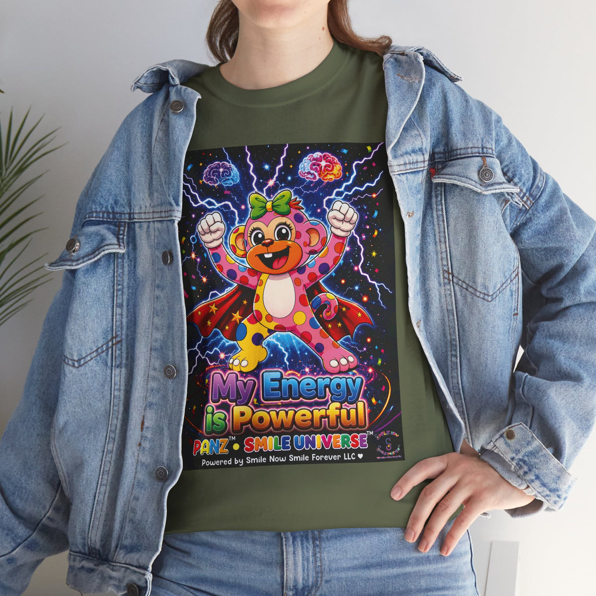 Panz™ Unisex Heavy Cotton™ Tee For Adult – "My Energy is Powerful" Graphic Tee | Smile Universe Collection