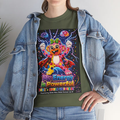 Panz™ Unisex Heavy Cotton™ Tee For Adult – "My Energy is Powerful" Graphic Tee | Smile Universe Collection