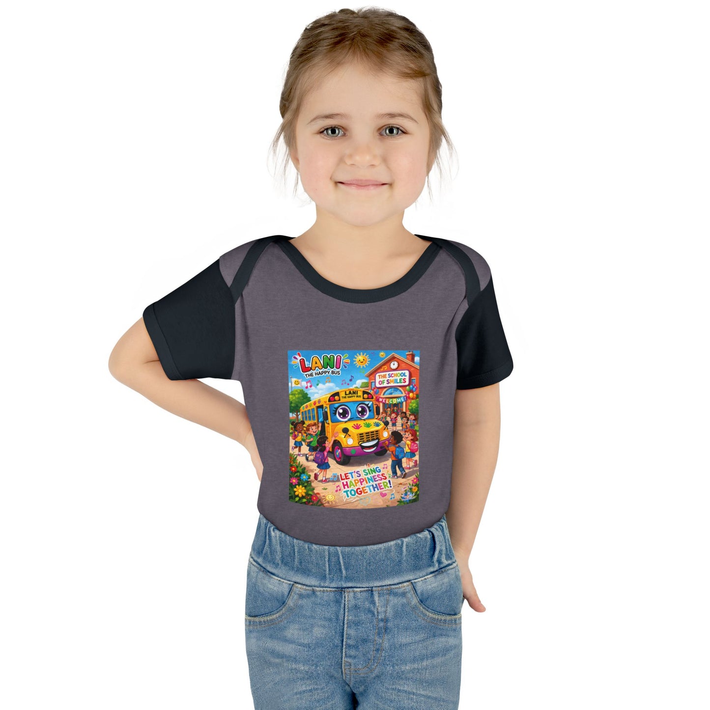 Lani™ Infant Baby Rib Bodysuit – "Let's Sing Happiness Together!" Graphic