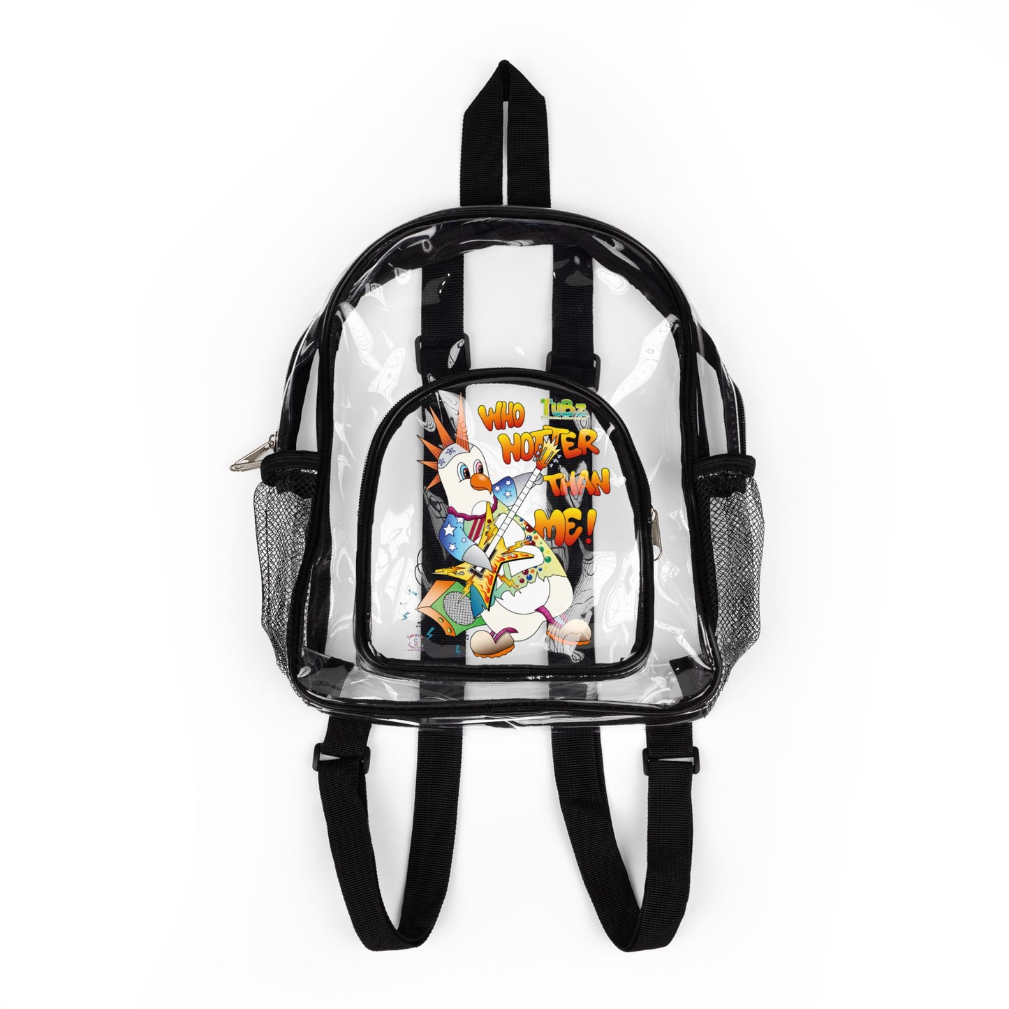TuBz™ Clear Stadium Backpack - "Who Hotter Than Me!" | Smile Universe TuBz4Kidz Collection