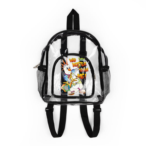 TuBz™ Clear Stadium Backpack - "Who Hotter Than Me!" | Smile Universe TuBz4Kidz Collection