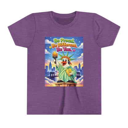 TuBz™M "Be Proud. Be Different. Be You." Kids T-Shirt - Inspirational Graphic Tee