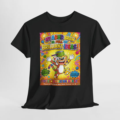 Potz™ Unisex Heavy Cotton™ Tee – "My ADHD Brain is Full of Brilliant Ideas!" Graphic Tee | Smile Universe Collection