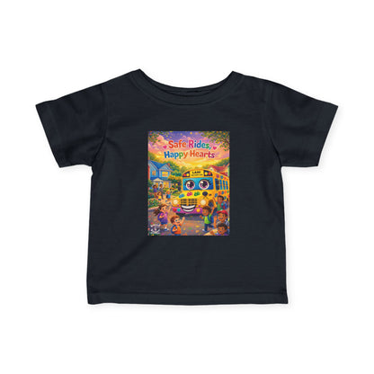 Lani™ Infant Fine Jersey Tee – "Safe Rides, Happy Hearts" Graphic