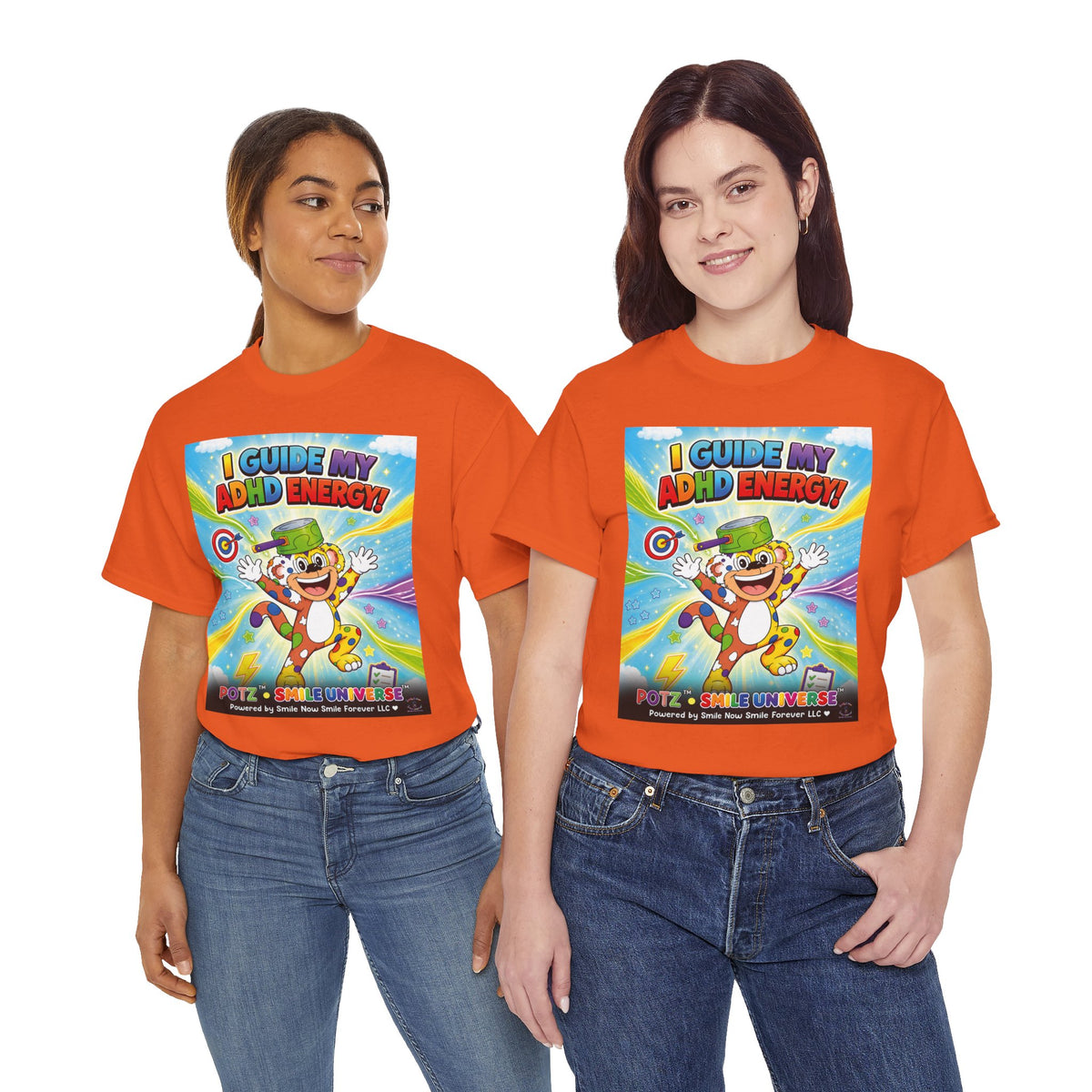 Potz™ Unisex Heavy Cotton™ Tee – "I Guide My ADHD Energy!" Graphic Tee | Smile Universe Collection