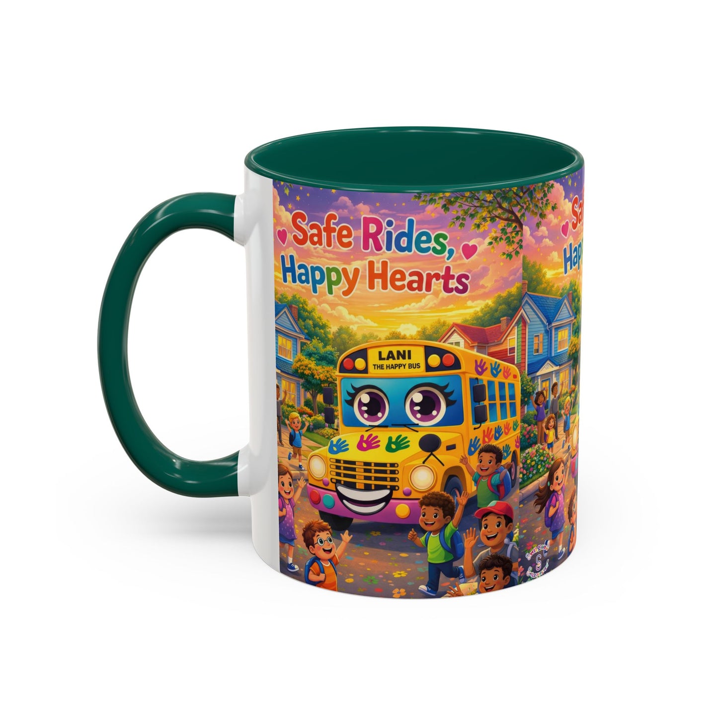 Lani™ Colorful Mug (11oz & 15oz) – "Safe Rides, Happy Hearts" Graphic