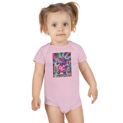 Piklez™ Baby Short Sleeve Onesie® – "Born to Celebrate!" Graphic | Smile Universe Collection