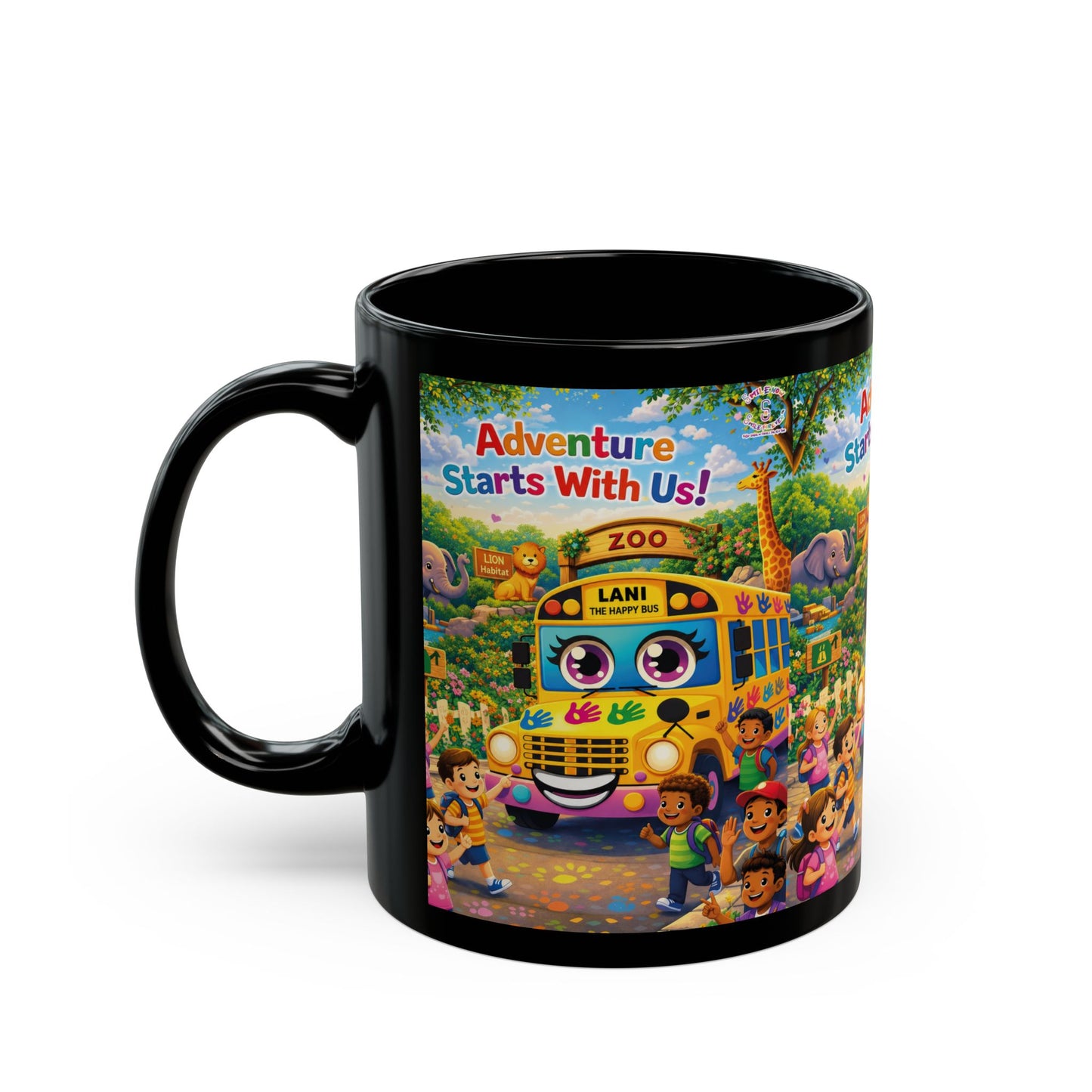 Lani™ Black Mug (11oz & 15oz) – "Adventure Starts With Us!" Graphic