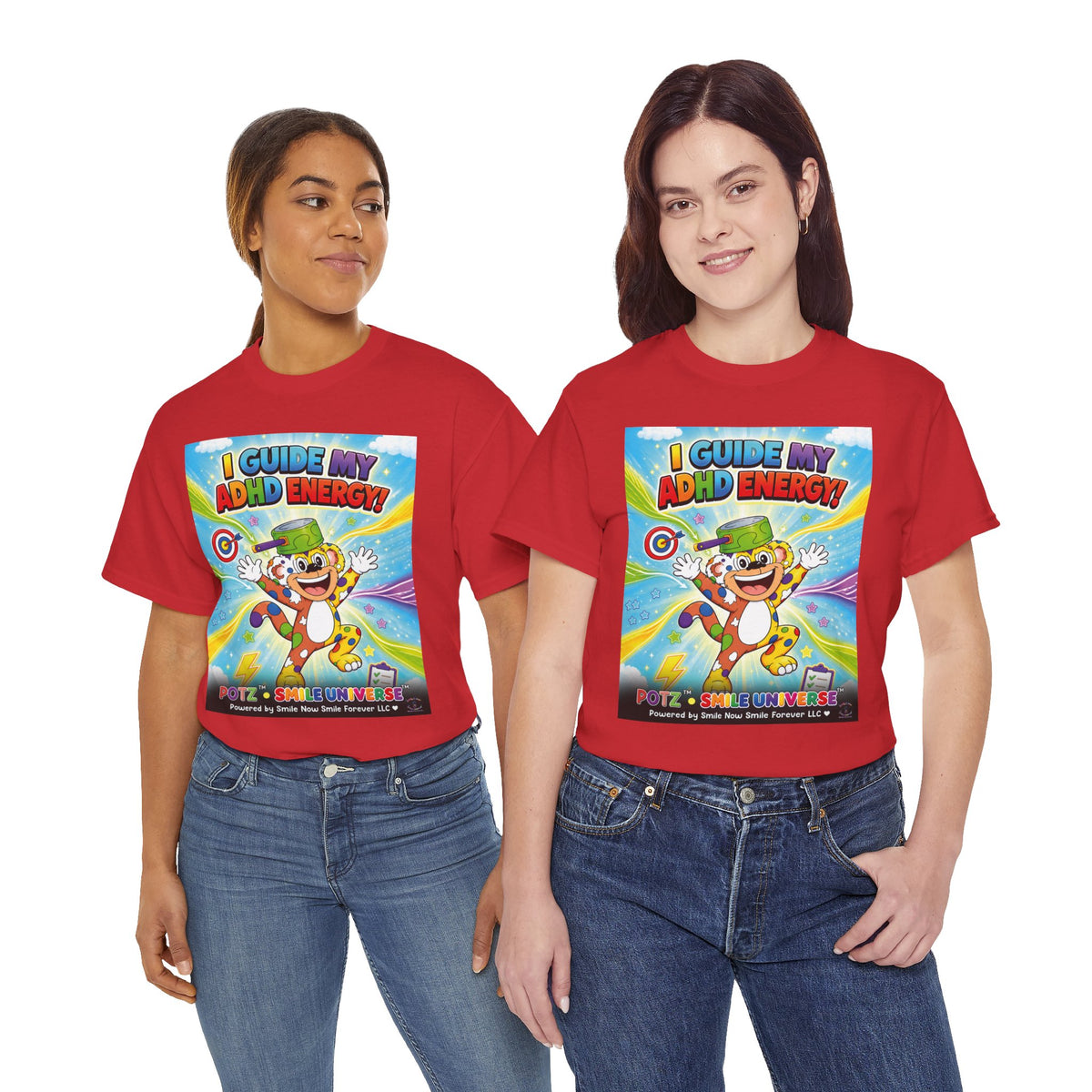 Potz™ Unisex Heavy Cotton™ Tee – "I Guide My ADHD Energy!" Graphic Tee | Smile Universe Collection