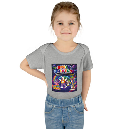 Smile Universe™ Infant Baby Rib Bodysuit – "Where Being Different is CELEBRATED!" Graphic