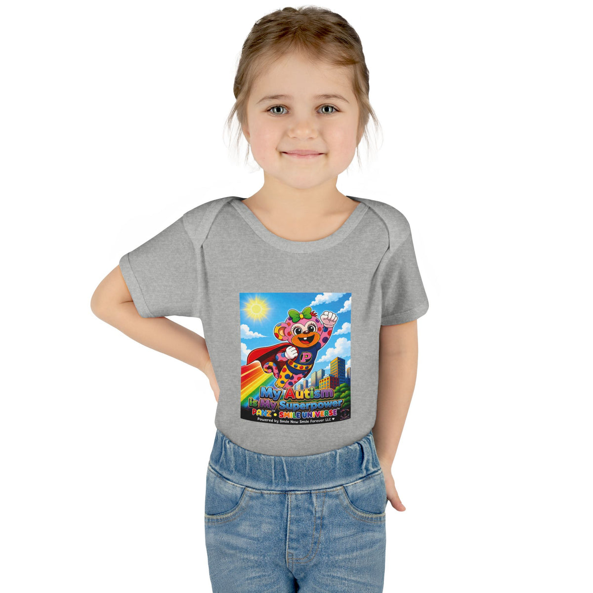 Panz™ Infant Baby Rib Bodysuit – "My Autism is My Superpower" Graphic | Smile Universe Collection