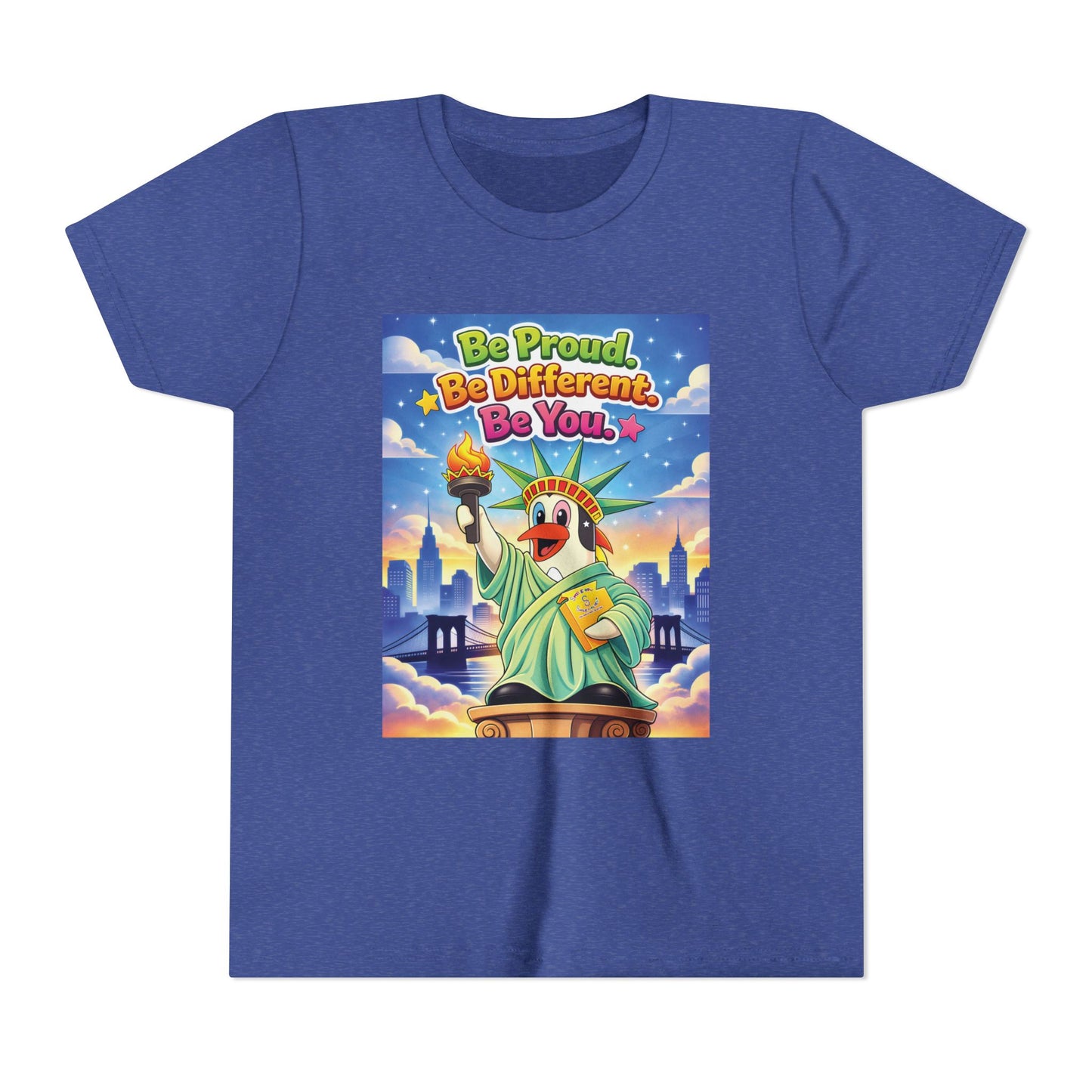 TuBz™M "Be Proud. Be Different. Be You." Kids T-Shirt - Inspirational Graphic Tee