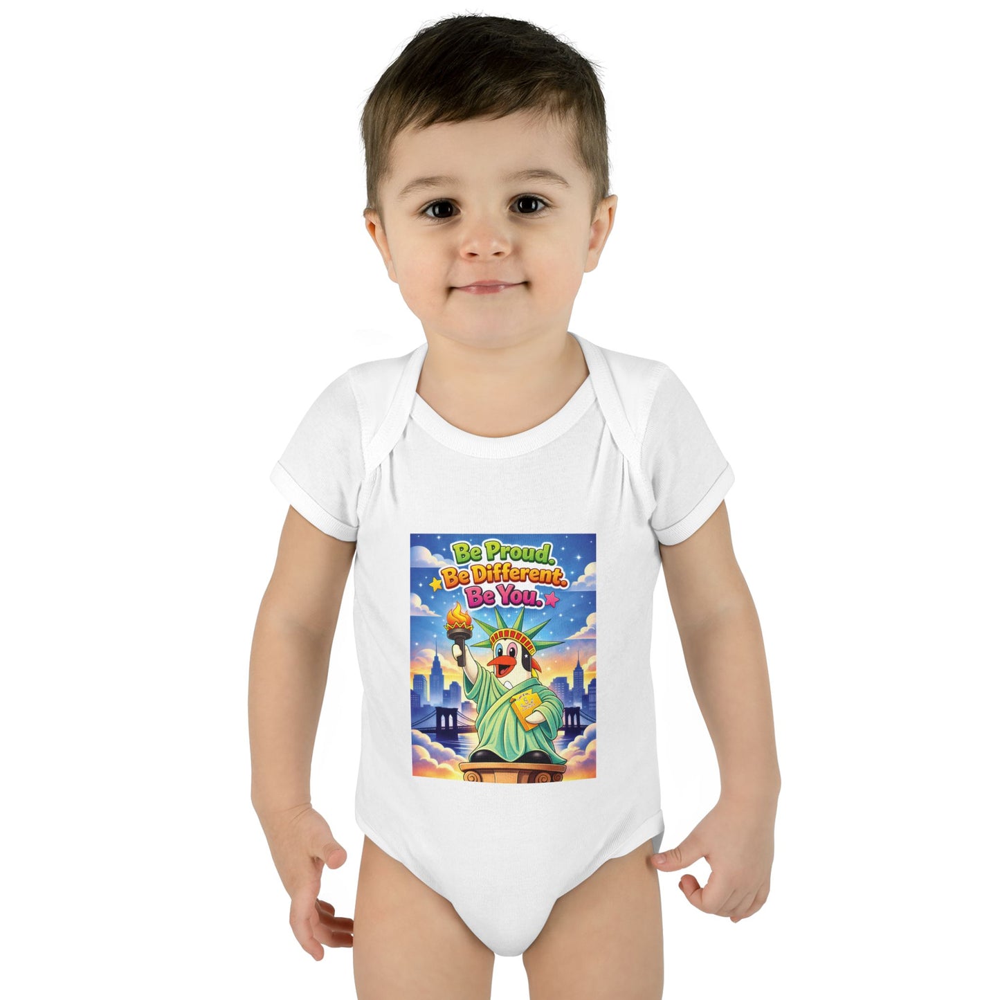 TuBz™ "Be Proud. Be Different. Be You." Infant Bodysuit - Inspirational Baby Onesie