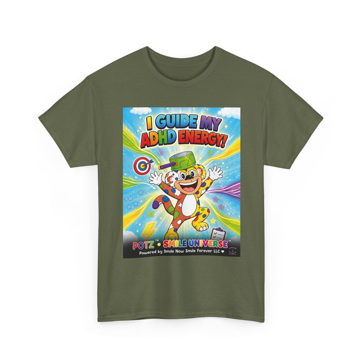 Potz™ Unisex Heavy Cotton™ Tee – "I Guide My ADHD Energy!" Graphic Tee | Smile Universe Collection