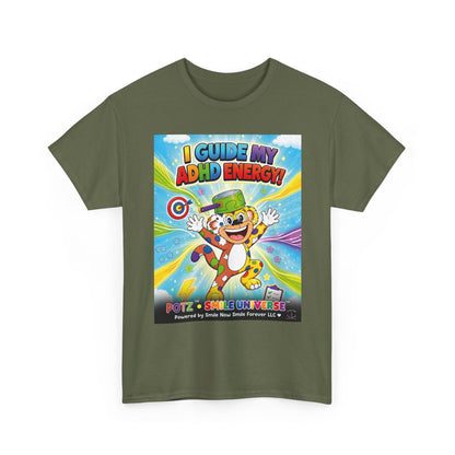 Potz™ Unisex Heavy Cotton™ Tee – "I Guide My ADHD Energy!" Graphic Tee | Smile Universe Collection