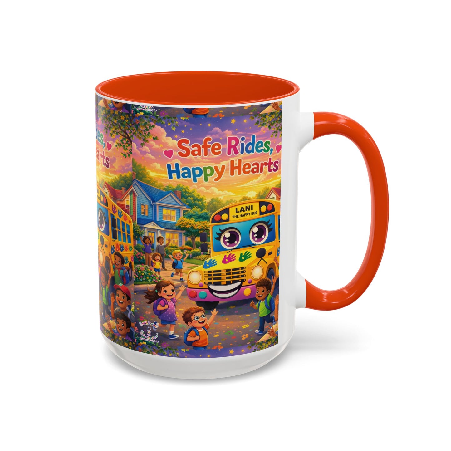 Lani™ Colorful Mug (11oz & 15oz) – "Safe Rides, Happy Hearts" Graphic