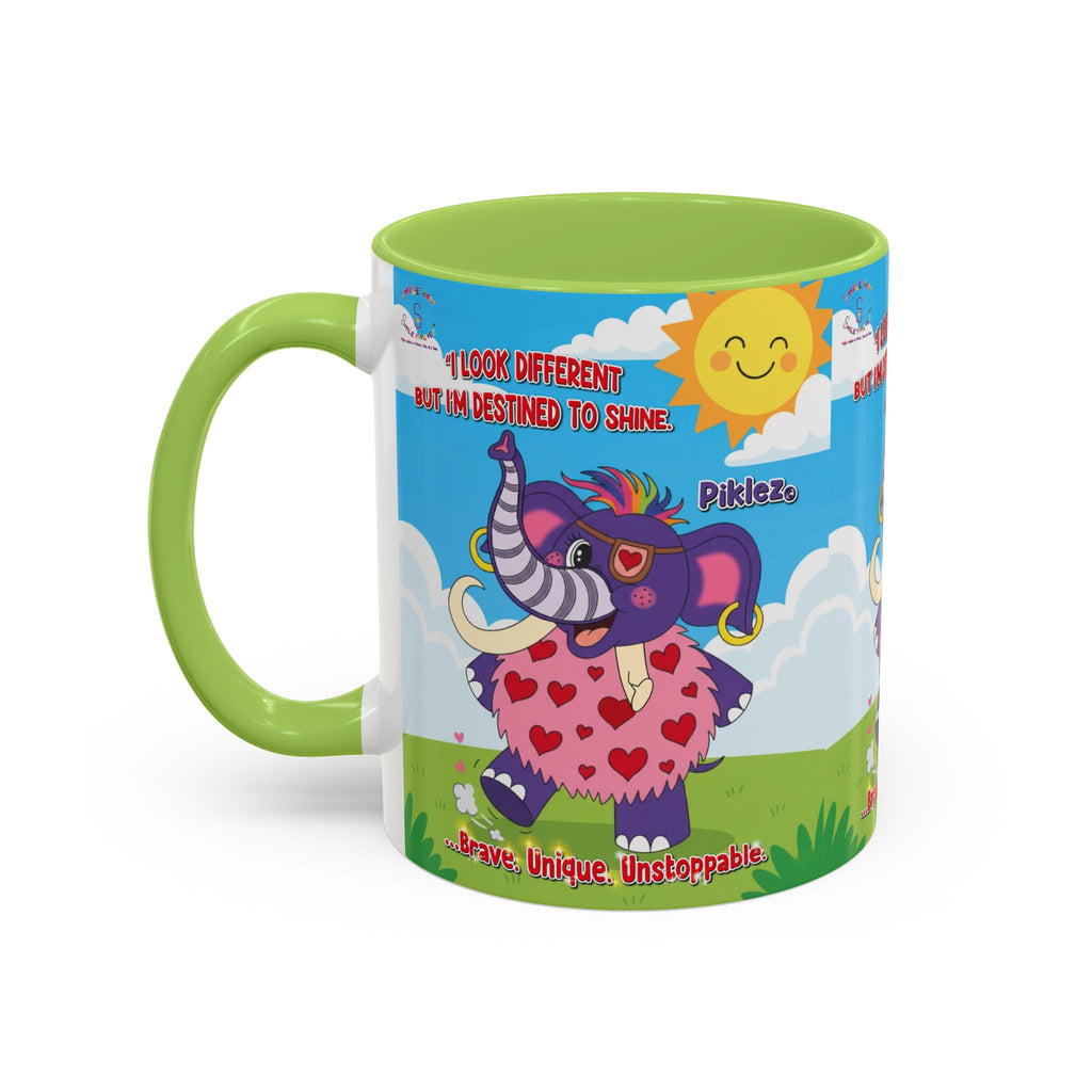 Piklez™ Accent Coffee Mug (11oz, 15oz) – “Destined to Shine” | Smile Universe Collection