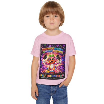 Panz™ Heavy Cotton™ Toddler T-Shirt – "Differently Amazing & Loudly Autistic!" Graphic | Smile Universe Collection