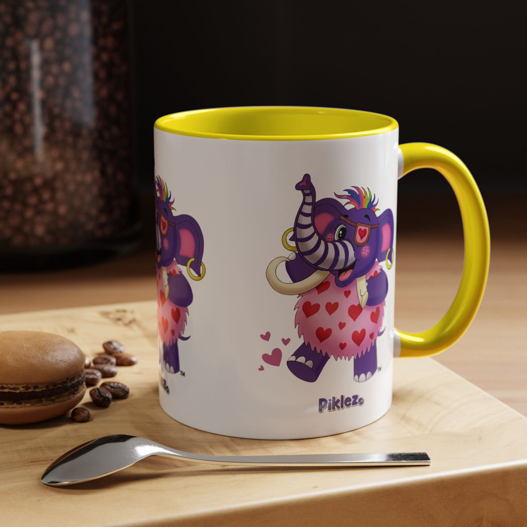 Piklez™ Accent Coffee Mug (11oz & 15oz) – "Full of Love!" Graphic | Smile Universe Collection