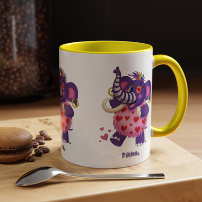Piklez™ Accent Coffee Mug (11oz & 15oz) – "Full of Love!" Graphic | Smile Universe Collection