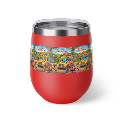 Lani™ 12oz Copper Vacuum Insulated Cup – "Adventure Starts With Us!" Graphic