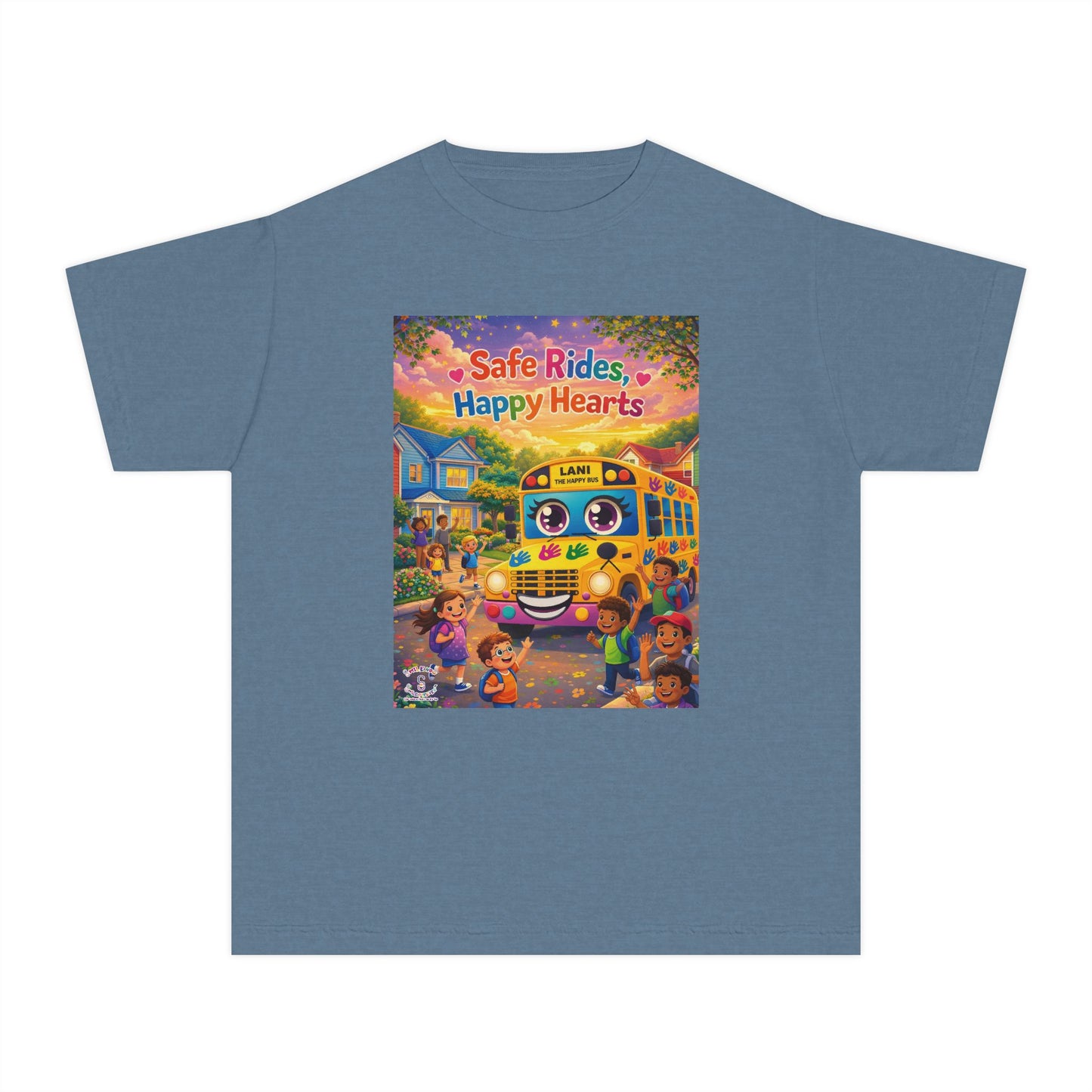 Lani™ Youth Midweight Tee – "Safe Rides, Happy Hearts" Graphic