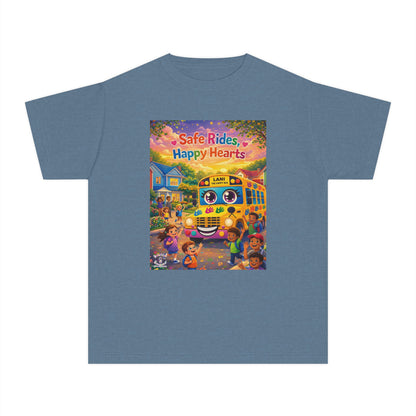 Lani™ Youth Midweight Tee – "Safe Rides, Happy Hearts" Graphic