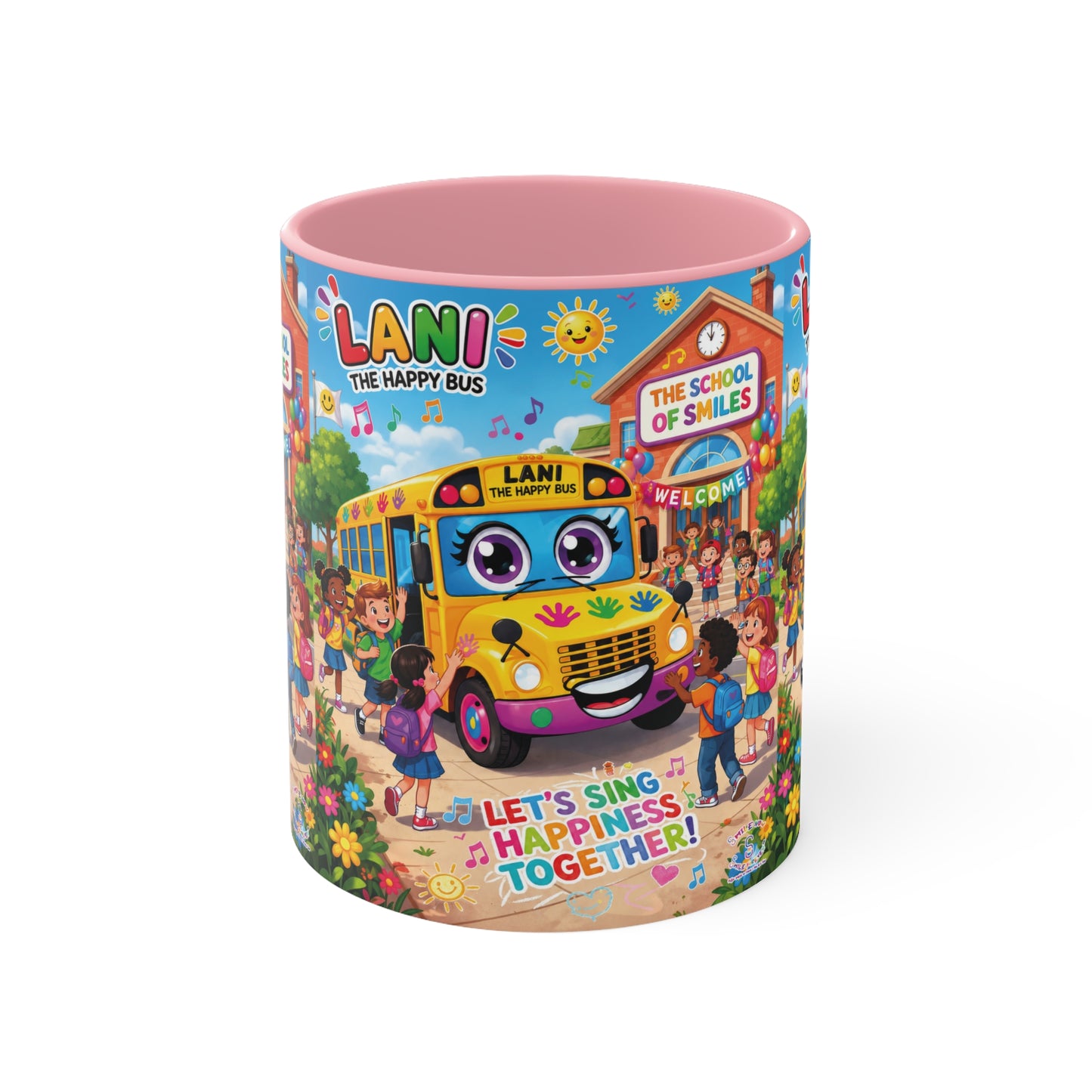 Lani™ Accent Mug – "Let's Sing Happiness Together!" Graphic