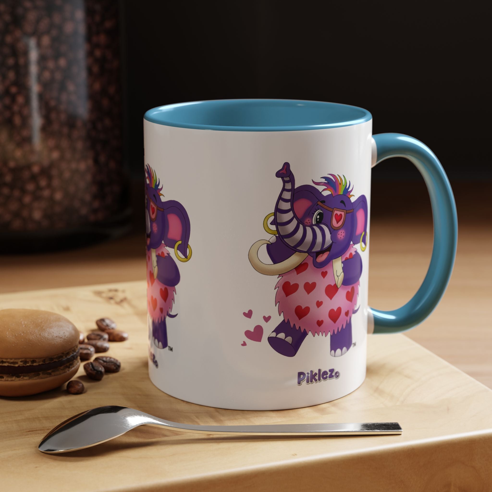 Piklez™ Accent Coffee Mug (11oz & 15oz) – "Full of Love!" Graphic | Smile Universe Collection