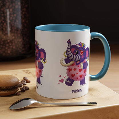 Piklez™ Accent Coffee Mug (11oz & 15oz) – "Full of Love!" Graphic | Smile Universe Collection